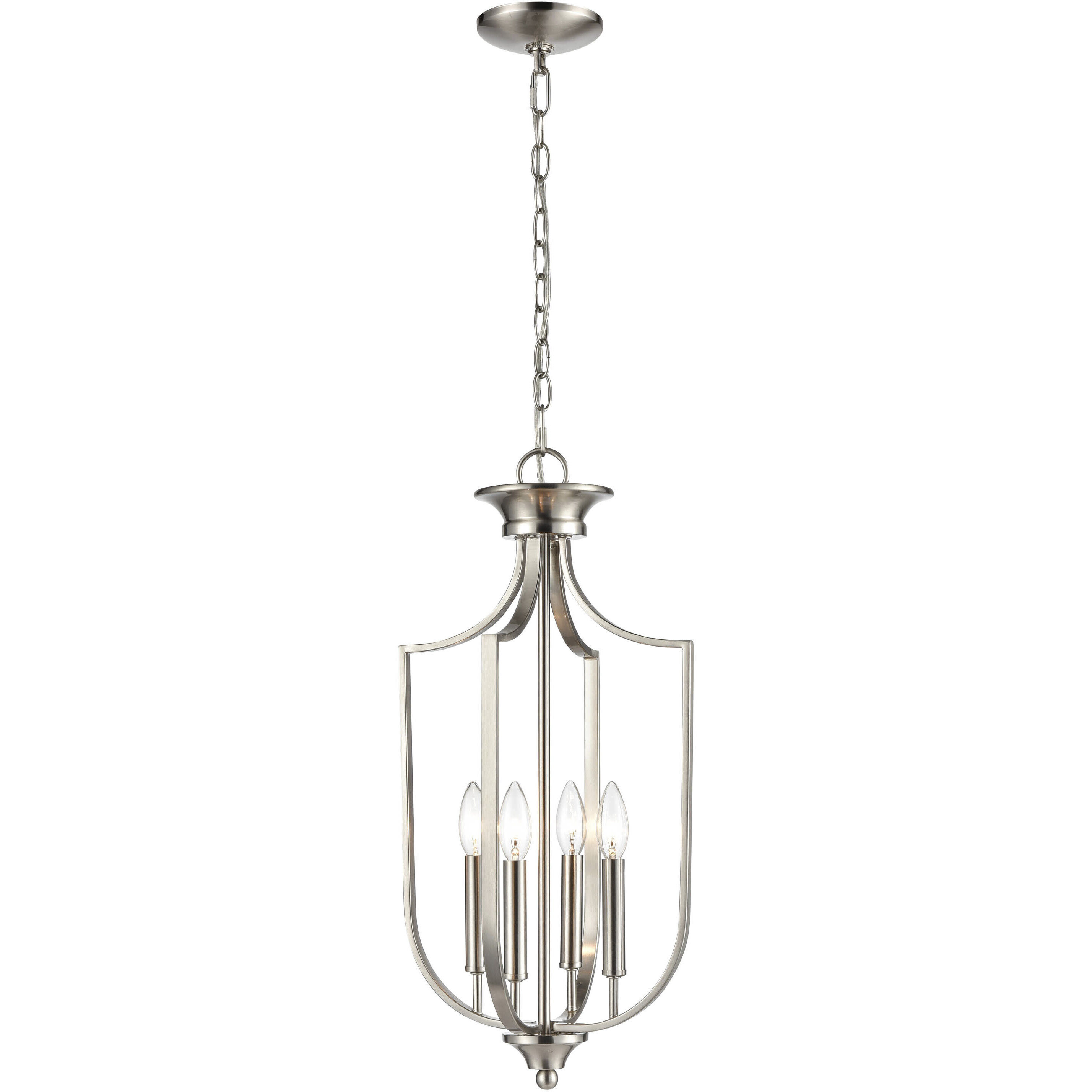 None 4 Light 12 inch Brushed Nickel Pendant Ceiling Light